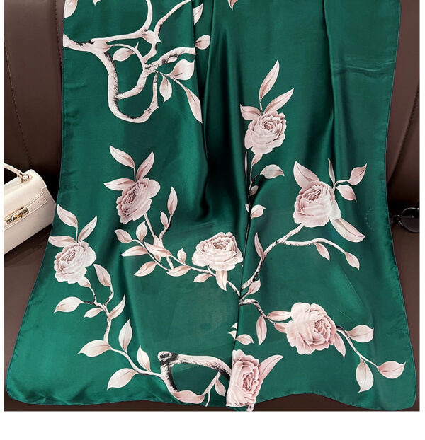 Autumn Fashionable Rose Silk Satin Scarf - Image 4