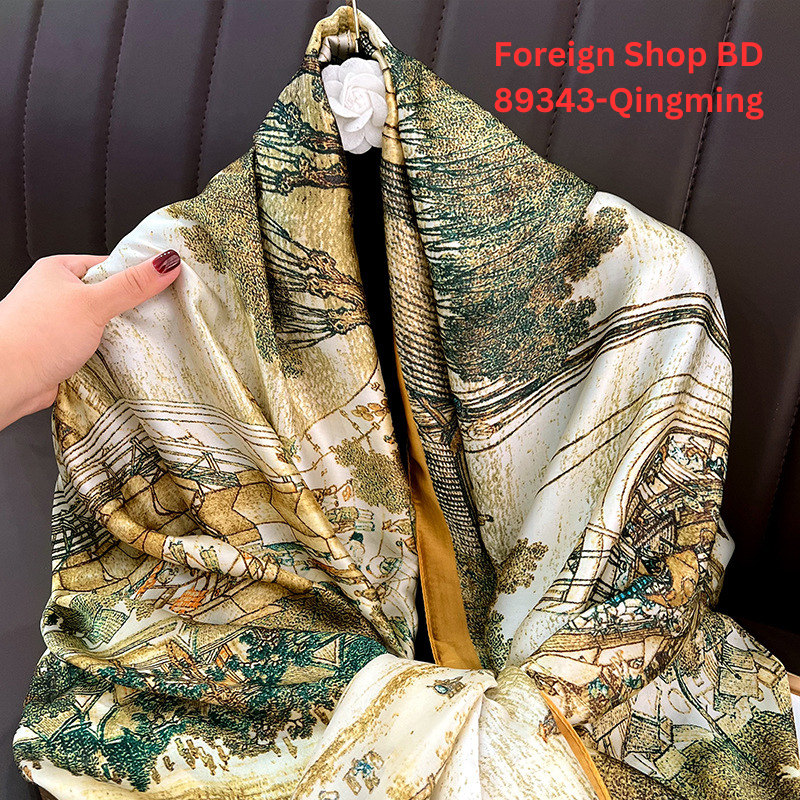 Women’s Luxury Design Comfortable Silk Satin Scarf 72×36 Inch