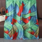 Silk Satin Green Long Scarf - Image 2