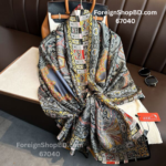 Beautiful Satin Silk Long Scarf Traditional Design Perfect Match for Any Dress
