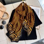 Silk Satin Brown Long Scarf - Image 2