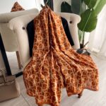 Silk Satin Long Scarf Di Caramel - Image 2