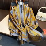 Silk Satin Golden Palace Long Scarf