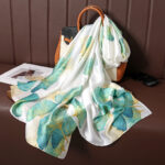 Silk Satin Meters Green Long Scarf - Image 6