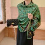 Silk Satin Main diagram Long Scarf - Image 5