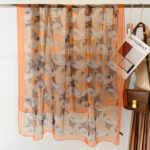 Transparent Thin Silk Orange Long Scarf - Image 2