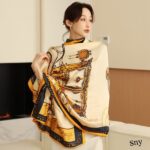Silk Satin Garden carriage Long Scarf