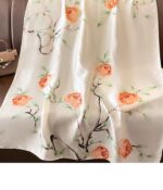 Silk Satin rice white Long Scarf - Image 3