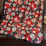 Silk Satin Red Black Long Scarf - Image 2