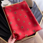 Silk Satin Long Scarf Merron Red - Image 4