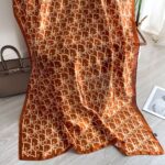 Silk Satin Long Scarf Di Caramel - Image 3