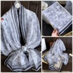 Transparent Thin Silk lace flower white Long Scarf - Image 3