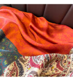 Silk Satin Long Scarf Pelis Orange - Image 3