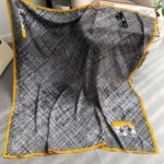 Silk Satin gray line Long Scarf - Image 2