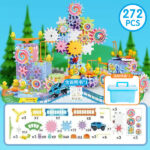Kids Electric Gear Building Blocks Rail Car Toys - Image 9