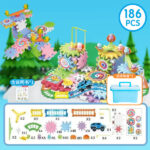 Kids Electric Gear Building Blocks Rail Car Toys - Image 2