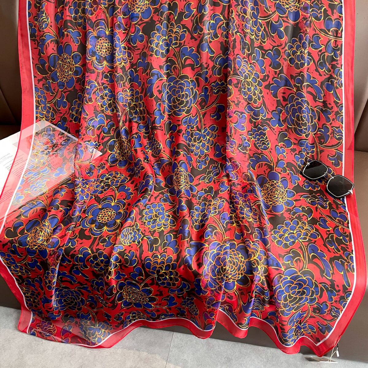 Transparent Thin Silk ethnic colors Long Scarf - Image 2