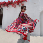 Premium Quality Cotton Tassel Red Long Scarf - Image 4