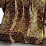 Silk Satin Navy Brown and Black Long Scarf - Image 2