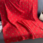 Silk Satin Long Scarf Merron Red - Image 3