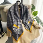 Silk Satin gray line Long Scarf - Image 4