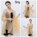 Women's All Dress Matching Beautiful Traditional Design Transparent Silk Printing Long Scarf - Image 2