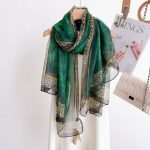 Women's All Dress Matching Elegant Transparent Thin Silk Printing Long Scarf - Image 3