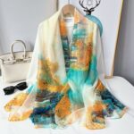 Transparent Thin Silk Long Orna / Hijab water town