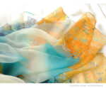 Transparent Thin Silk Long Orna / Hijab water town - Image 4