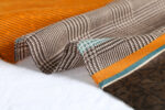 Premium Quality Cotton and Linen Long Scarf Orange Brown - Image 3