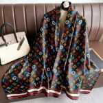 Silk Satin Long Scarf Black - Image 2