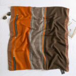 Premium Quality Cotton and Linen Long Scarf Orange Brown