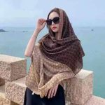 Color Premium Quality Viscose Brown Long Scarf - Image 3