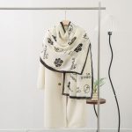 Color Premium Quality Viscose Camellia white Long Scarf