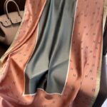 Silk Satin H letter Pink Long Scarf - Image 2