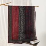 Color Premium Quality Cotton and Linen block cashew red edge Long Scarf - Image 2