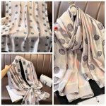 Silk Satin women's printed Long Scarf Pink rose - Image 2