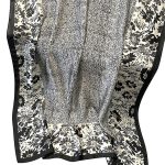 Silk Satin Vintage Flowers Long Scarf - Image 2