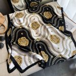 Silk Satin Black Long Scarf - Image 2