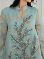 Women's Dress Georgette Embroidered Sequin Robe Abaya Luxury - Image 3