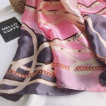 Silk Satin Purple Powder Western Style Long Scarf - Image 6