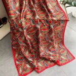 Silk Satin Printing Western Style Long Scarf light