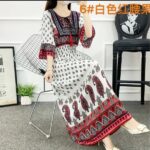 Embroidered Cotton Women's Dress white red cashew