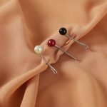 No Snag U Shaped Hijab Pin Pearl 12 pcs Set Black - Image 2