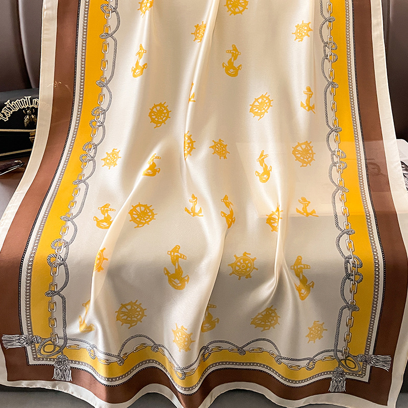 O1CN01KMNfOs1LoVwIuE0uf_!!948541346-0-cib Silk Satin Yellow Western Style Long Scarf - Image 1