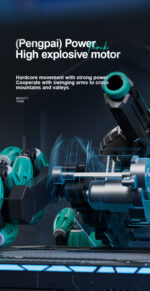 Baby Toy four-wheel stunt tank remote control  can launch rechargeable light music gesture induction green - Image 3