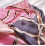 Silk Satin Purple Powder Western Style Long Scarf - Image 3