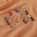 No Snag U Shaped Hijab Pin Pearl 12 pcs Set Black - Image 4