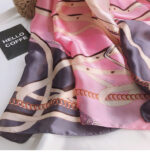 Silk Satin Purple Powder Western Style Long Scarf - Image 4