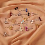 No Snag U Shaped Hijab Pin Pearl 12 pcs Set Black - Image 3